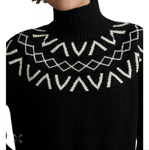 Varley Marcie Fair Isle Yoke Neck Knit Sweater - Picture 11 of 15